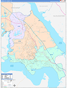 James City County Wall Map Color Cast Style